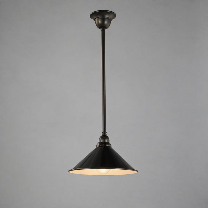 Edwardian 250mm Pendant Light on Rod Set 1/2" Patina & Black - 3090360