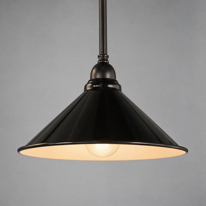 Edwardian 250mm Pendant Light on Rod Set 1/2" Patina & Black - 3090360