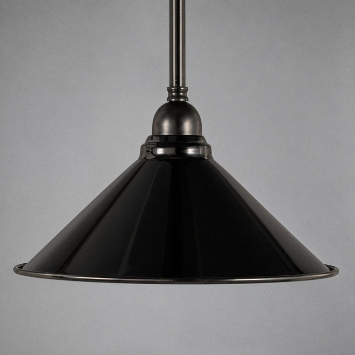 Edwardian 250mm Pendant Light on Rod Set 1/2" Patina & Black - 3090360