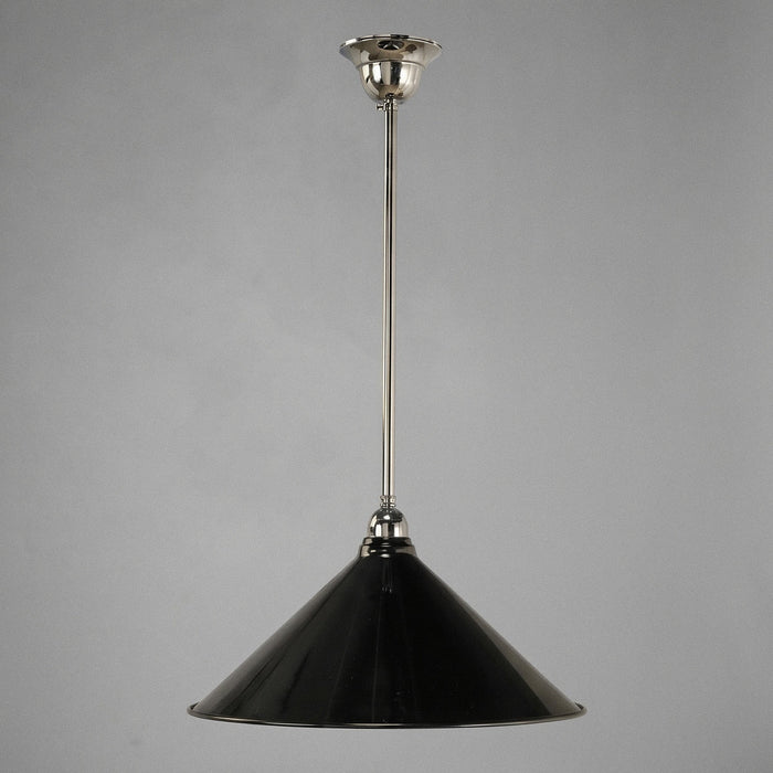 Edwardian 390mm Pendant Light on Rod Set 1/2" Chrome & Black - 3090363