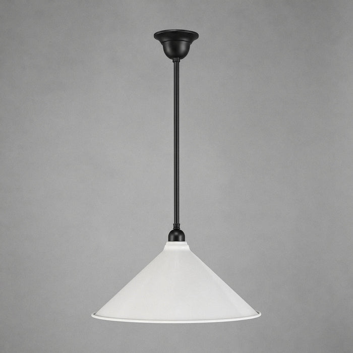 Edwardian 390mm Pendant Light on Rod Set 1/2" Patina & White - 3090367