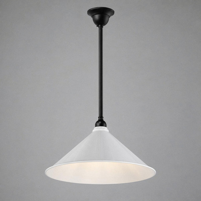 Edwardian 390mm Pendant Light on Rod Set 1/2" Patina & White - 3090367