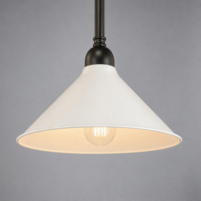 Edwardian 250mm Pendant Light on Rod Set 1/2" Patina & White - 3090368
