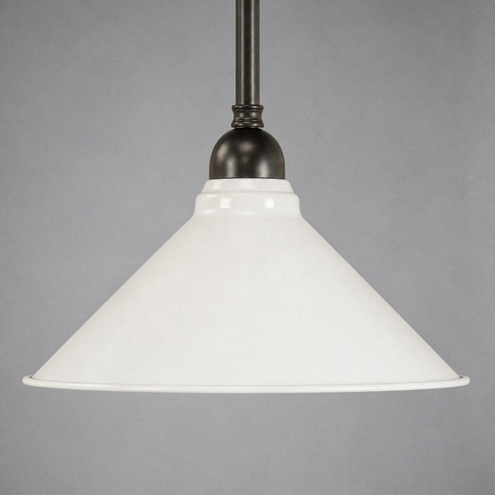 Edwardian 250mm Pendant Light on Rod Set 1/2" Patina & White - 3090368