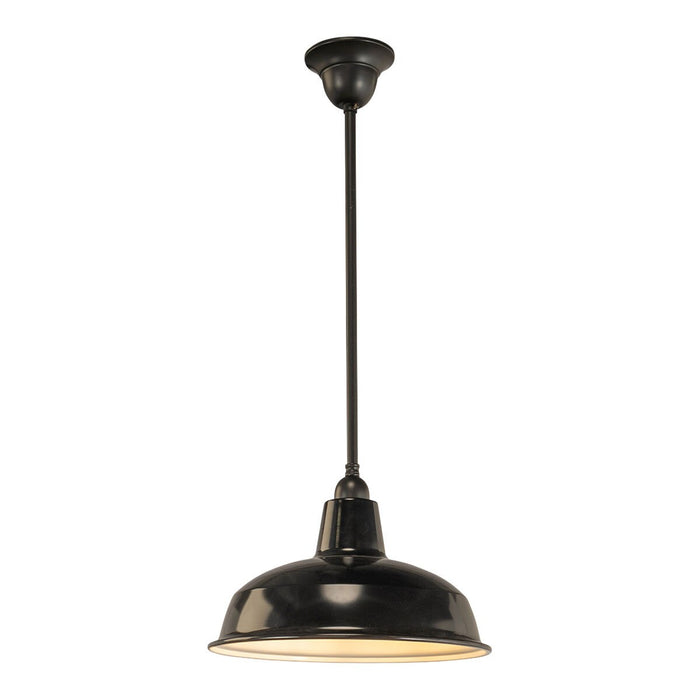 Warehouse 300mm Pendant Light on Rod Set 1/2" Patina & Black - 3090376