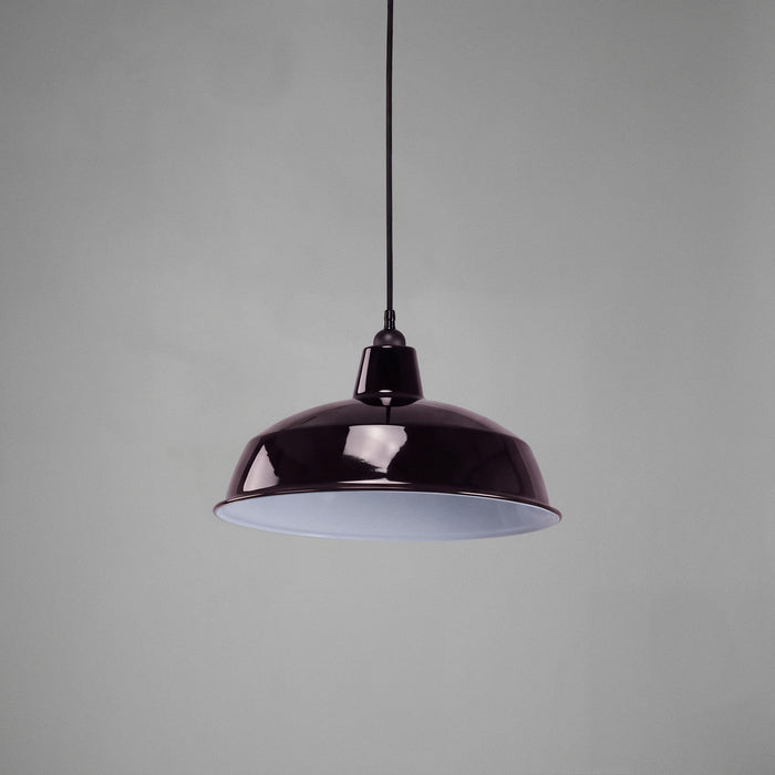 Warehouse 420mm Pendant Light on Cloth Cord Patina & Black - 3090377