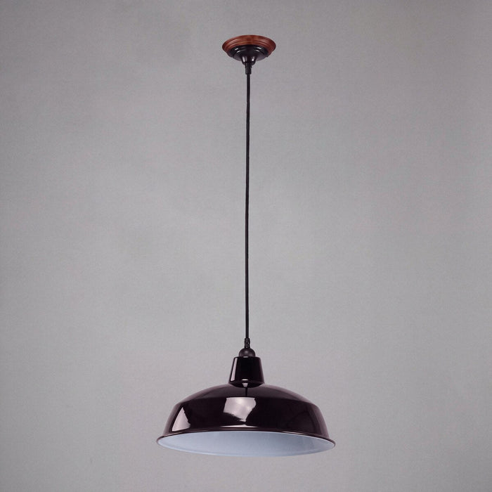 Warehouse 420mm Pendant Light on Cloth Cord Patina & Black - 3090377
