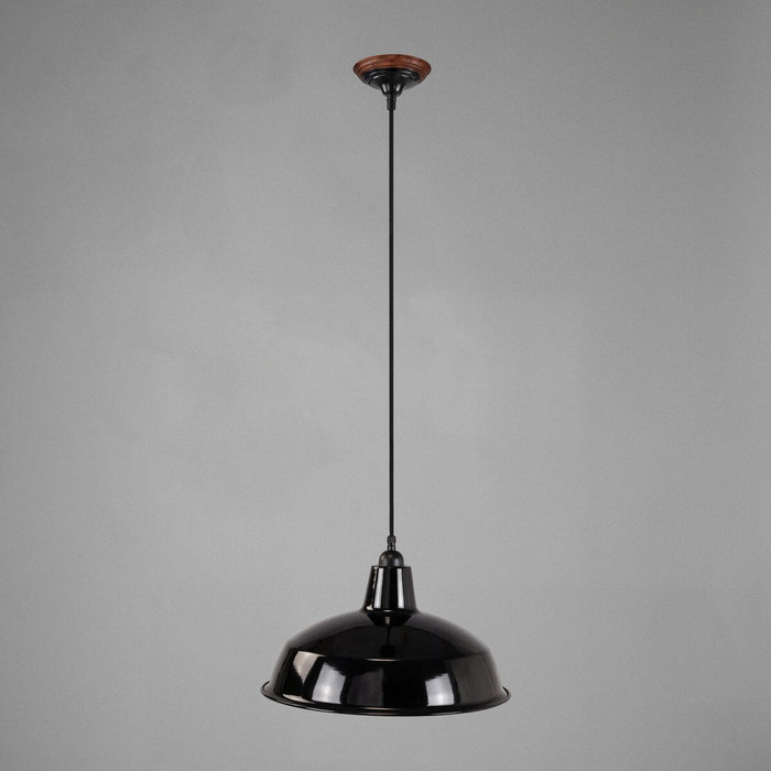 Warehouse 420mm Pendant Light on Cloth Cord Patina & Black - 3090377