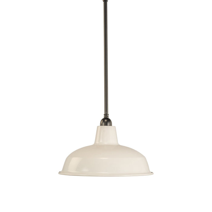 Warehouse 300mm Pendant Light on Rod Set 1/2" Patina & White - 3090384