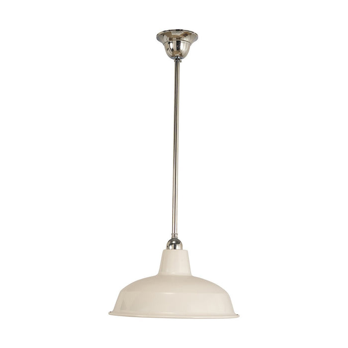 Warehouse 300mm Pendant Light on Rod Set 1/2" Chrome & White - 3090388