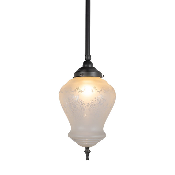 Cambridge Large Pendant Light 3/4" X 1/2 Rod Patina & Frost Etched - 3090395