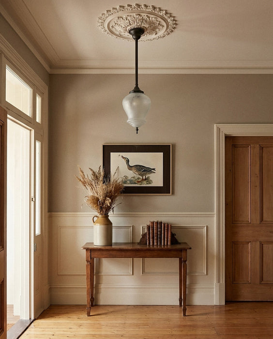 Cambridge Large Pendant Light 3/4" X 1/2 Rod Patina & Frost Etched - 3090395