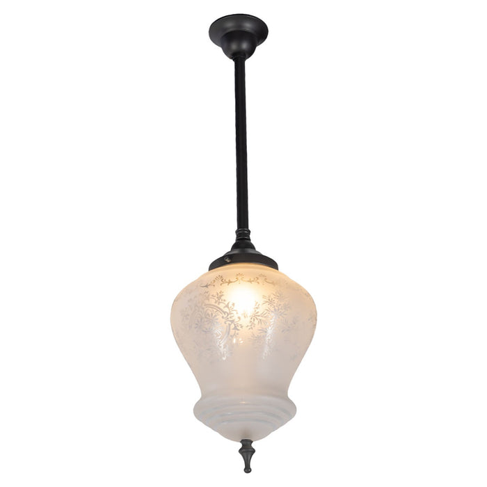 Cambridge Large Pendant Light 3/4" X 1/2 Rod Patina & Frost Etched - 3090395