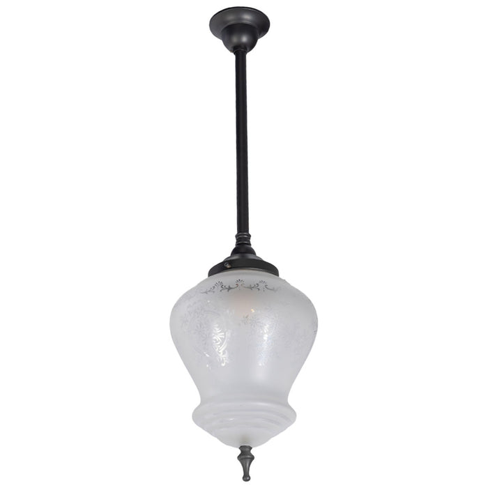 Cambridge Large Pendant Light 3/4" X 1/2 Rod Patina & Frost Etched - 3090395
