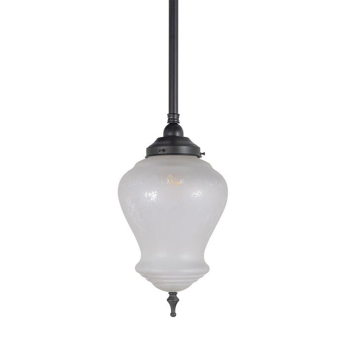 Cambridge Large Pendant Light 3/4" X 1/2 Rod Patina & Frost Etched - 3090395