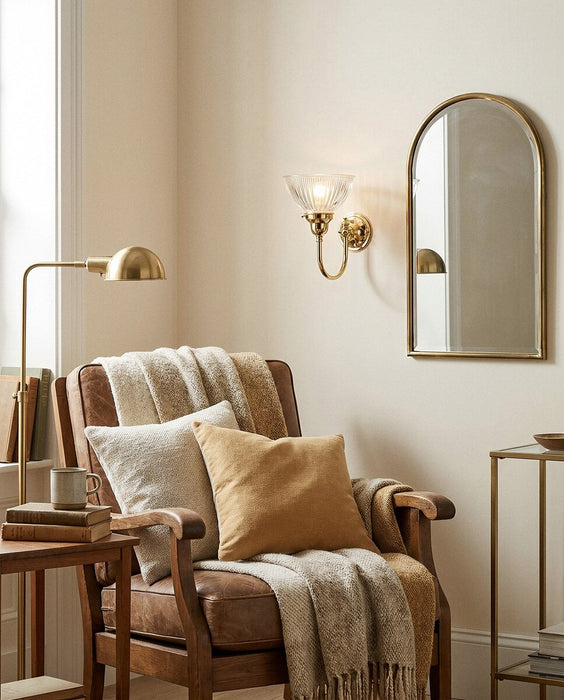 Loxton Wall Light Bracket Polished Brass & Clear - 3090402