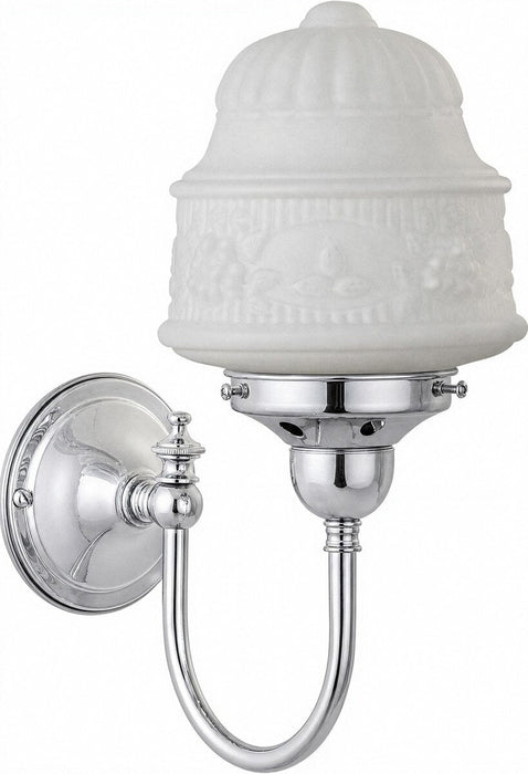 Senator 6" Shade On Loxton Wall Light Bracket Chrome & Opal Matt - 3090439