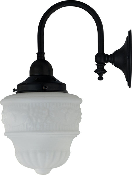 Senator 6" Shade On Loxton Wall Light Bracket Patina & Opal Matt - 3090440