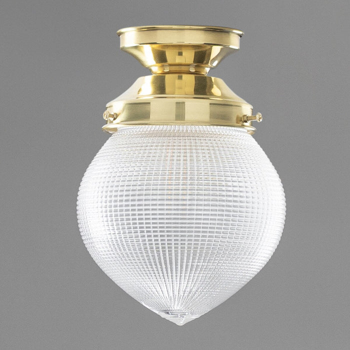 Teardrop Hallophane 6" Batten Fix Light Polished Brass & Clear - 3090447