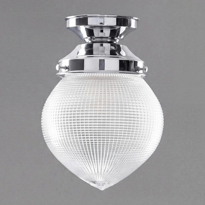 Teardrop Hallophane 6" Batten Fix Light Chrome & Clear - 3090448