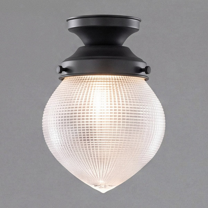 Teardrop Hallophane 6" Batten Fix Light Patina & Clear - 3090449