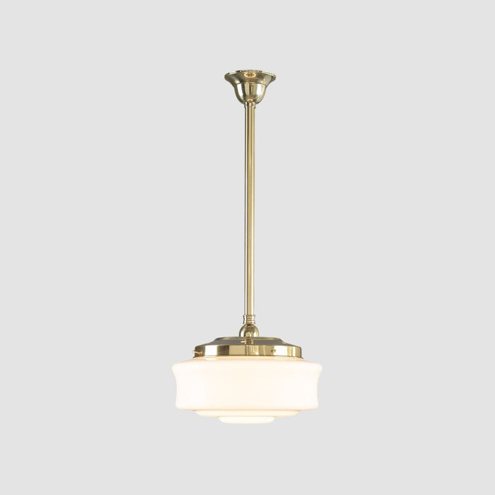 Elwood 12" Pendant Light on Rod Set Polished Brass & Opal Gloss - LOI3090476A