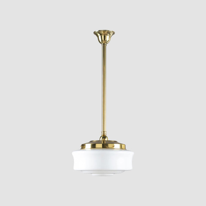 Elwood 12" Pendant Light on Rod Set Polished Brass & Opal Gloss - LOI3090476A