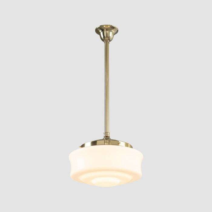 Elwood 12" Pendant Light on Rod Set Polished Brass & Opal Gloss - LOI3090476A