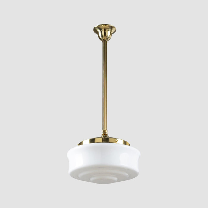 Elwood 12" Pendant Light on Rod Set Polished Brass & Opal Gloss - LOI3090476A