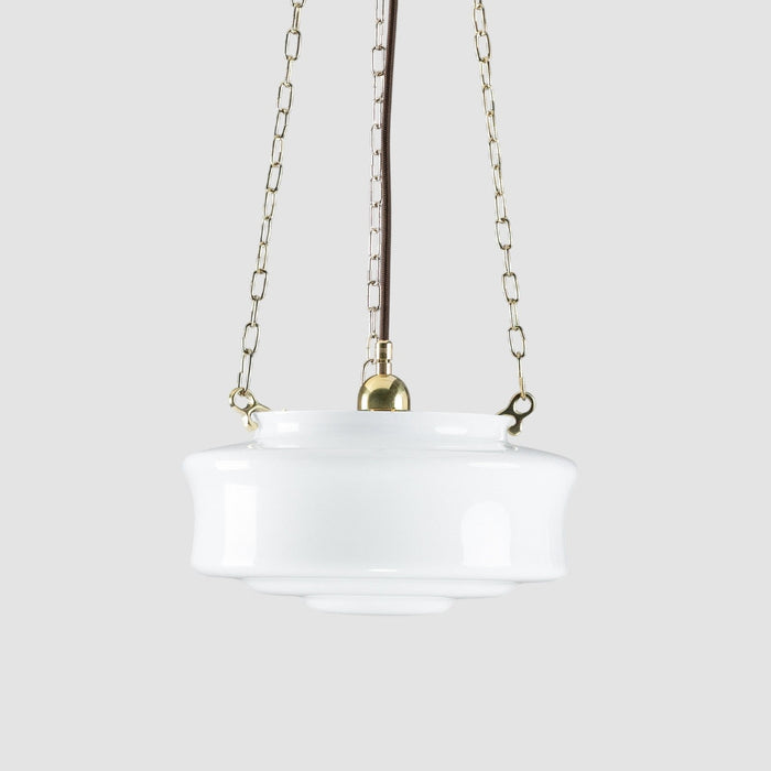 Elwood 12" on 3 Chain Suspension Polished Brass & Opal Gloss - LOI3090479A