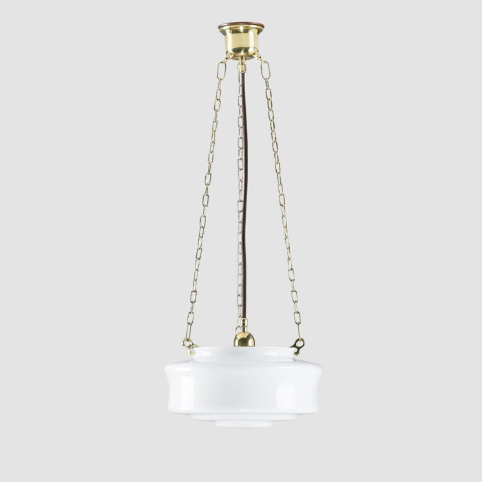 Elwood 12" on 3 Chain Suspension Polished Brass & Opal Gloss - LOI3090479A