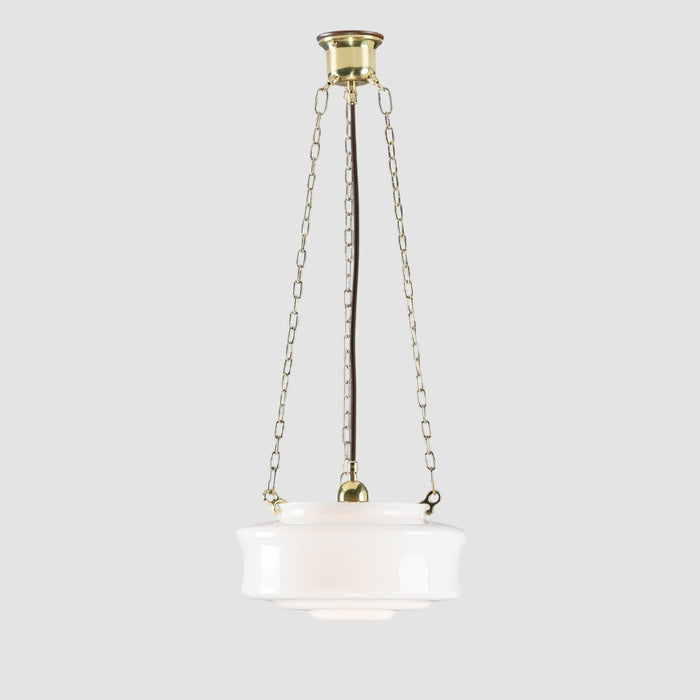 Elwood 12" on 3 Chain Suspension Polished Brass & Opal Gloss - LOI3090479A