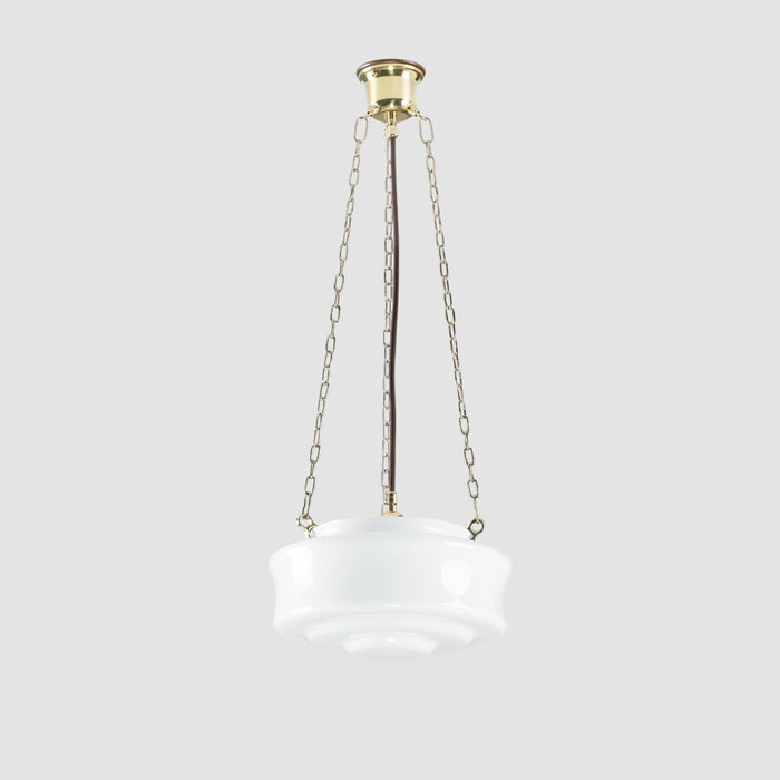 Elwood 12" on 3 Chain Suspension Polished Brass & Opal Gloss - LOI3090479A