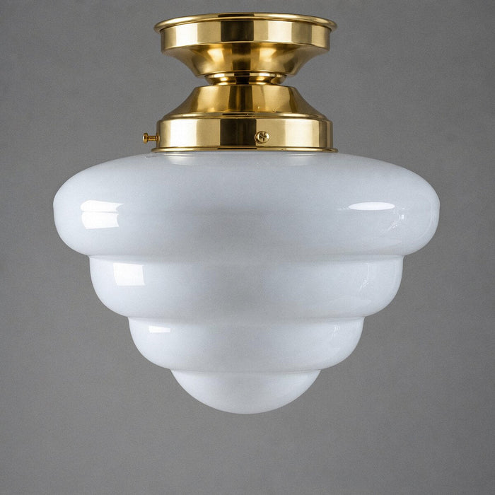 DIY Batten Fix Brass With 10" Beehive Opal Glass - 3090483