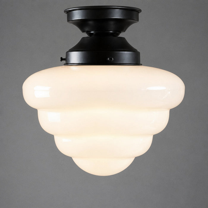 DIY Batten Fix Patina Black With 10" Beehive Opal Glass - 3090485