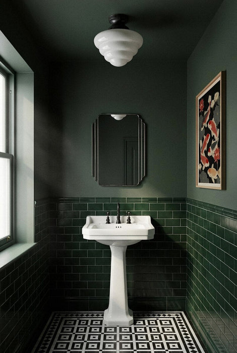 DIY Batten Fix Patina Black With 10" Beehive Opal Glass - 3090485