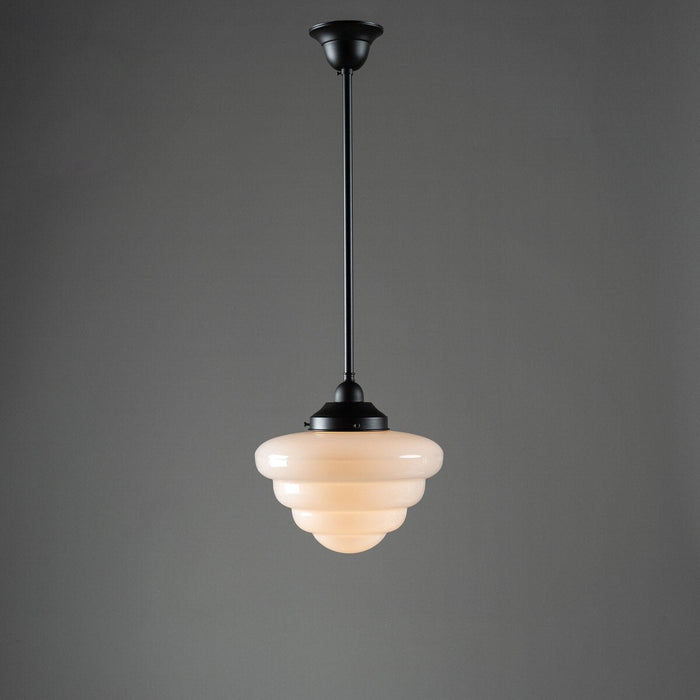 Single Rod Pendant Patina Black With 10" Beehive Opal Glass - 3090488