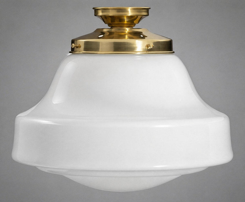 Lincoln Schoolhouse Batten Fix Light Polished Brass & Opal Gloss - 3090519