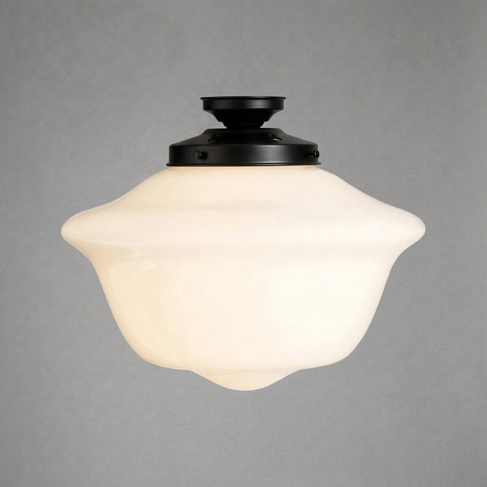 Victorian Schoolhouse 16" Batten Fix Light Patina & Opal Gloss - 3090527