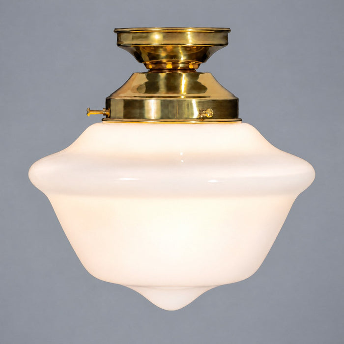 Victorian Schoolhouse 9" Batten Fix Light Polished Brass & Opal Gloss - 3090531