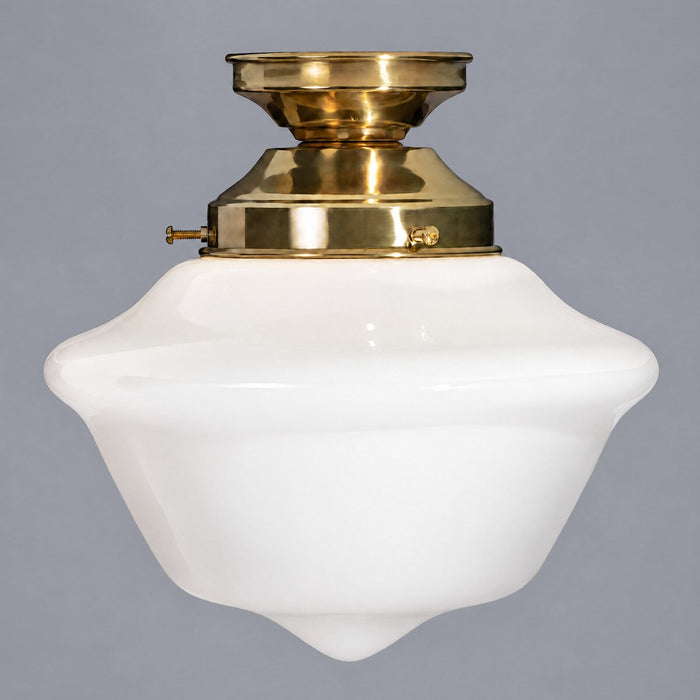 Victorian Schoolhouse 9" Batten Fix Light Polished Brass & Opal Gloss - 3090531