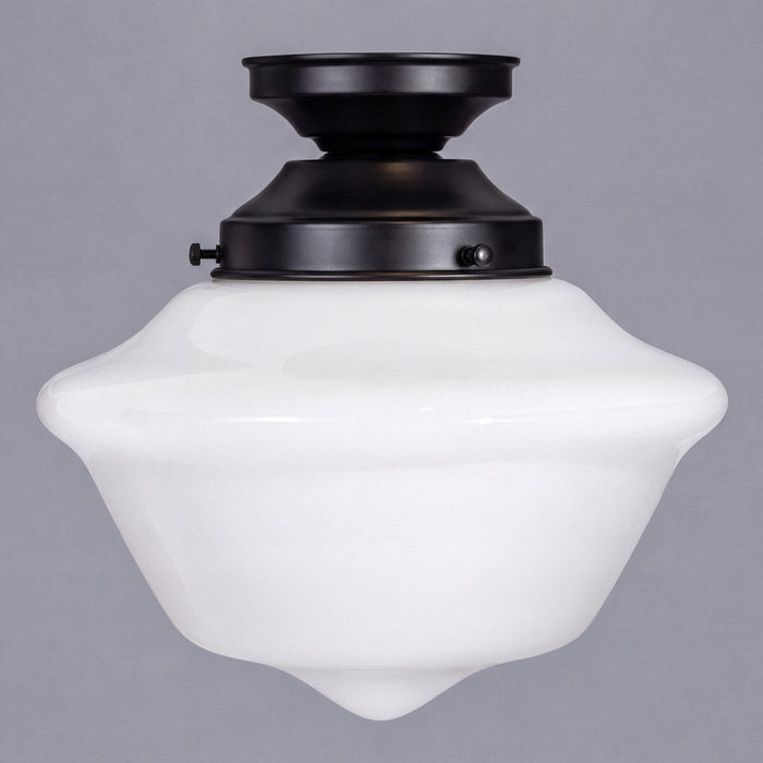 Victorian Schoolhouse 9" Batten Fix Light Patina & Opal Gloss - 3090533