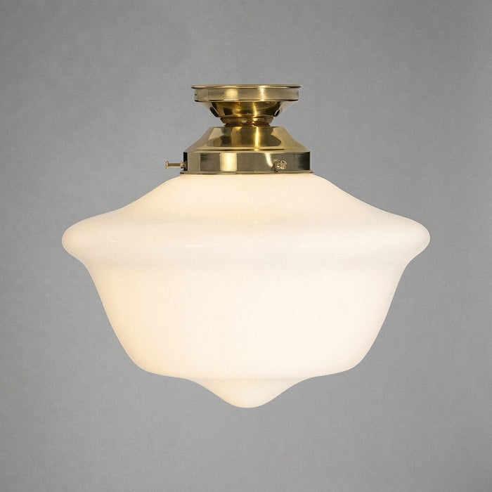 Victorian Schoolhouse 12" Batten Fix Light Polished Brass & Opal Gloss - 3090537
