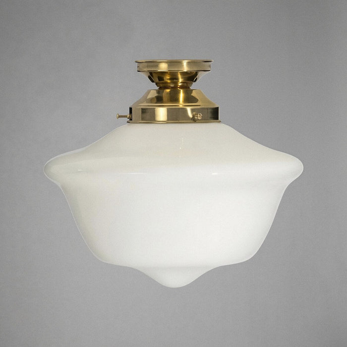 Victorian Schoolhouse 12" Batten Fix Light Polished Brass & Opal Gloss - 3090537