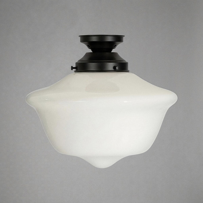 Victorian Schoolhouse 12" Batten Fix Light Patina & Opal Gloss - 3090539