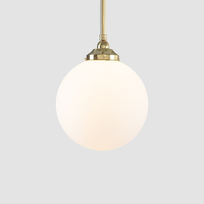 Sphere 12" Pendant Light on Rod Set 3/4" x 1/2M Polished Brass & Opal Matte - 3090559