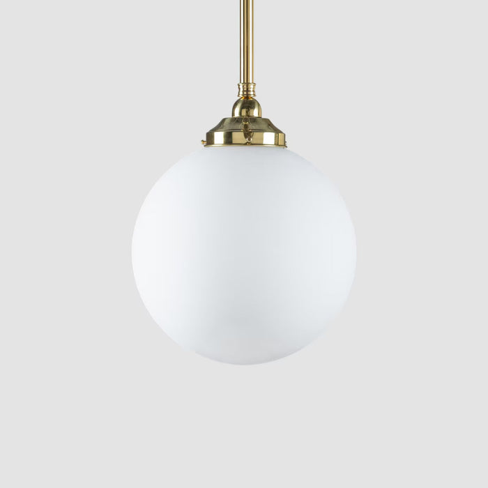 Sphere 12" Pendant Light on Rod Set 3/4" x 1/2M Polished Brass & Opal Matte - 3090559