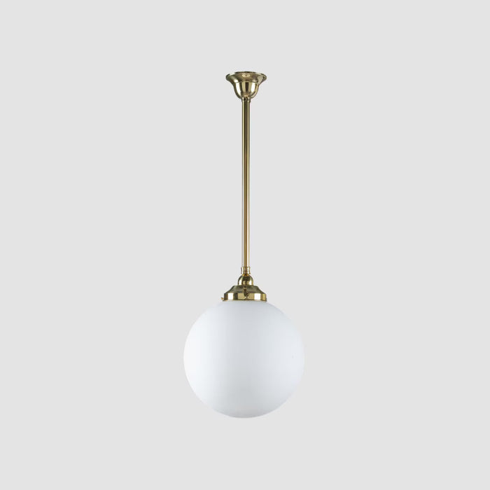 Sphere 12" Pendant Light on Rod Set 3/4" x 1/2M Polished Brass & Opal Matte - 3090559