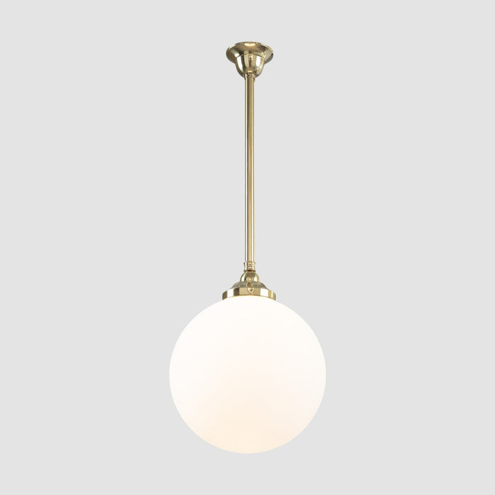 Sphere 12" Pendant Light on Rod Set 3/4" x 1/2M Polished Brass & Opal Matte - 3090559