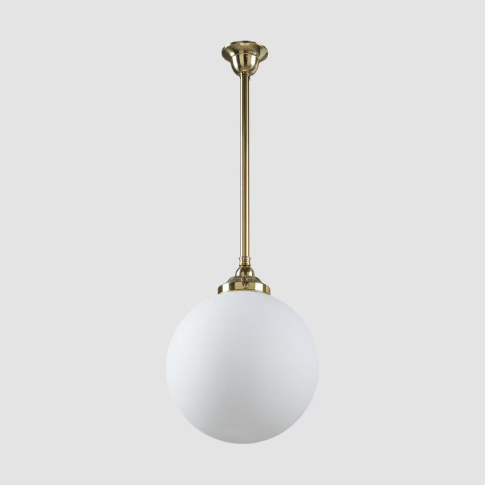 Sphere 12" Pendant Light on Rod Set 3/4" x 1/2M Polished Brass & Opal Matte - 3090559